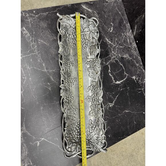 Vintage Grapevine Lot Arthur Court Tray, Wilton Mold, Glass Ewer, Wine Holder - Picture 13 of 16